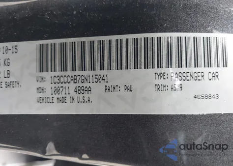 2016 Chrysler 200 Limited из США, поврежденный, VIN 1C3CCCAB7GN115041